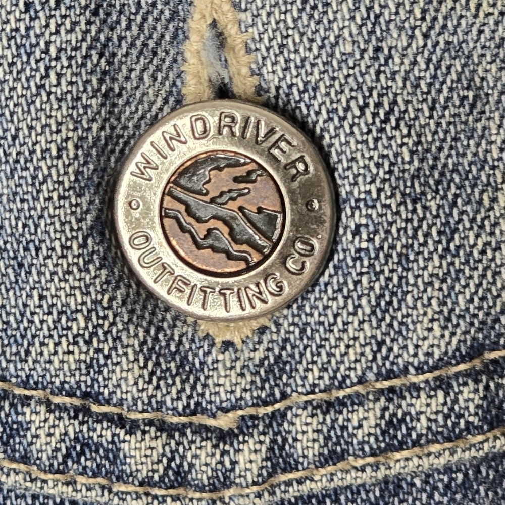 VintageWindRiver Men's Denim Jacket with Tan Corduroy Collar Size S Or Women's M - Picture 6 of 13